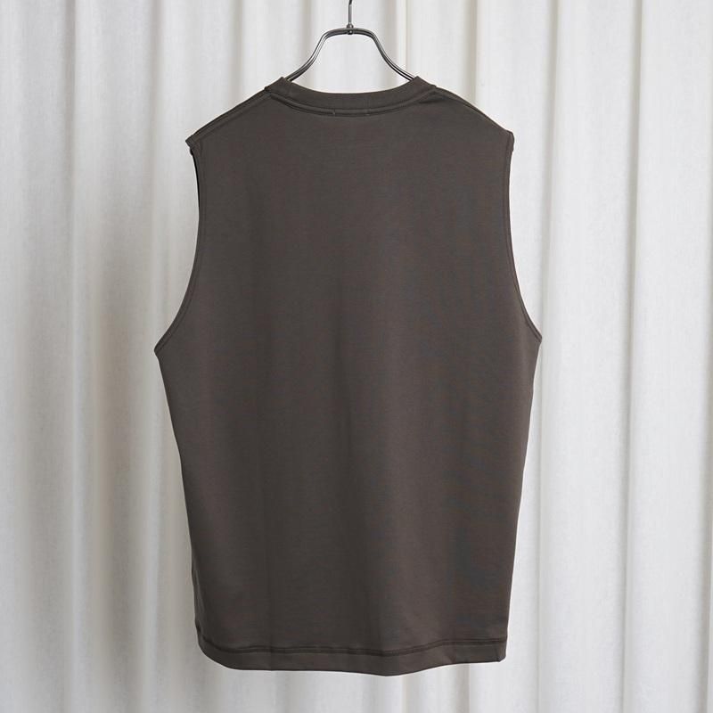 25S/S ULTERIOR ƥꥢ SUVIN SUEDED TENJIKU SLEEVELESS TEE / KHAKI BROWN