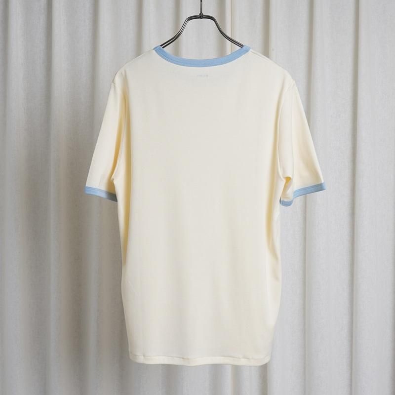 25S/S BISOWN ӥ  TRIM TEE / WHITEL.BLUE
