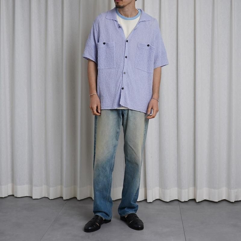 25S/S BISOWN ӥ  TRIM TEE / WHITEL.BLUE