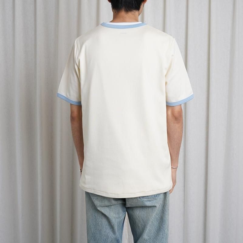 25S/S BISOWN ӥ  TRIM TEE / WHITEL.BLUE