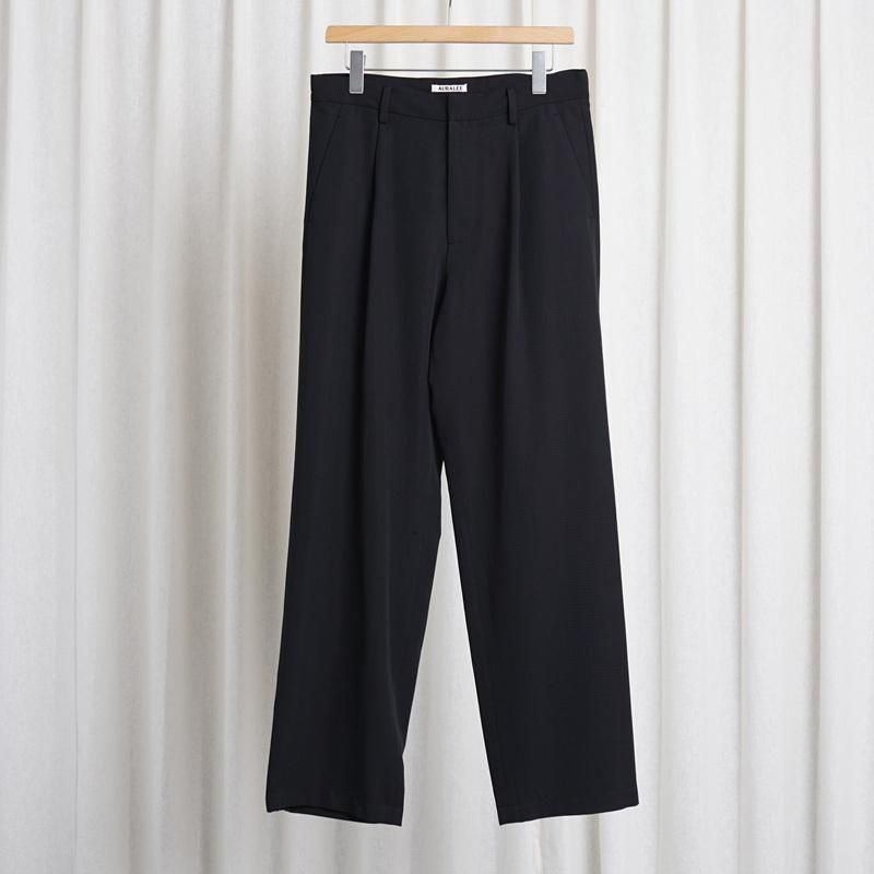 25S/SۡAURALEE ꡼ LIGHT COTTON WOOL VIYELLA SLACKS / BLACK