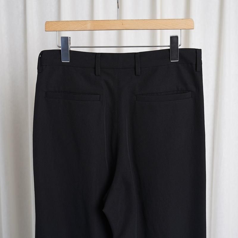 25S/SۡAURALEE ꡼ LIGHT COTTON WOOL VIYELLA SLACKS / BLACK