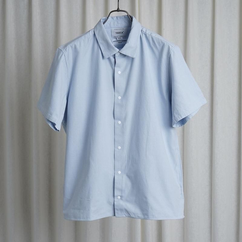 【YAECA ヤエカ】 COMFORT SHIRT S/S SQUARE / SAX-ST