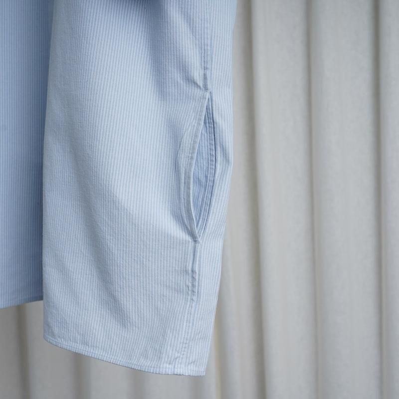 YAECA 䥨 COMFORT SHIRT S/S SQUARE / SAX-ST
