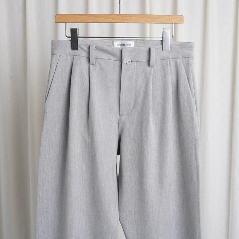 YAECA 䥨CONTEMPO 2WAY PANTS 2TUCK TAPERED / L.GRAY
