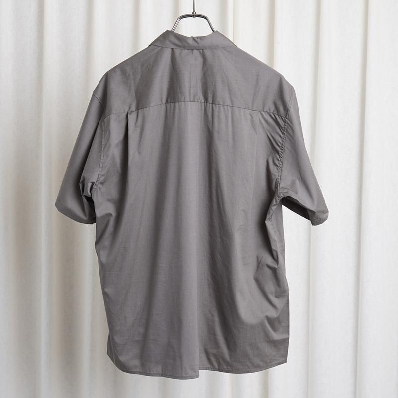 25S/SۡCIOTA  OPEN COLLAR SHORT SLEEVE SHIRT / GRAY