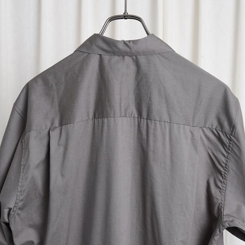 25S/SۡCIOTA  OPEN COLLAR SHORT SLEEVE SHIRT / GRAY