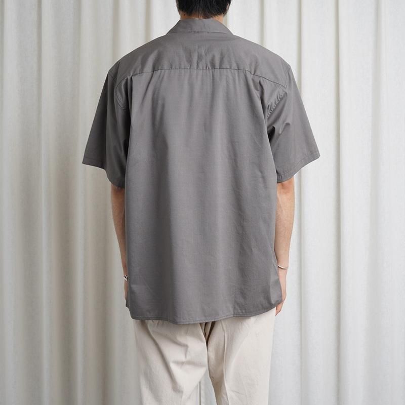 25S/SۡCIOTA  OPEN COLLAR SHORT SLEEVE SHIRT / GRAY
