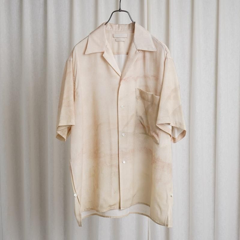 【25S/S】【YOKE ヨーク】 LANDSCAPE PRINTED OPEN COLLAR SHIRT / BEIGE
