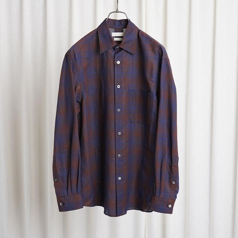 【25S/S】【YOKE ヨーク】 COTTON LINEN BOIL SHIRTS / BROWN PLAID