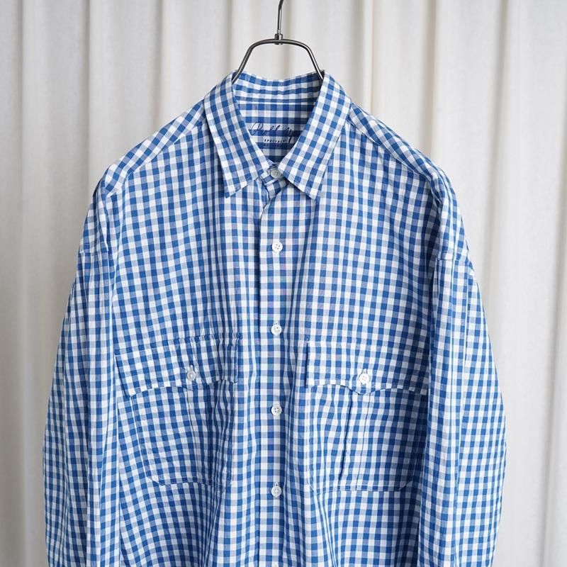 25S/S Porter Classic ݡ饷å  ROLL UP GINGHAM CHECK SHIRT  / FRENCH BLUE