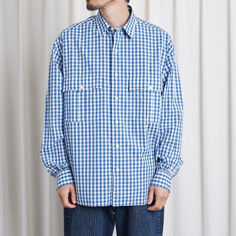 25S/S Porter Classic ݡ饷å  ROLL UP GINGHAM CHECK SHIRT  / FRENCH BLUE