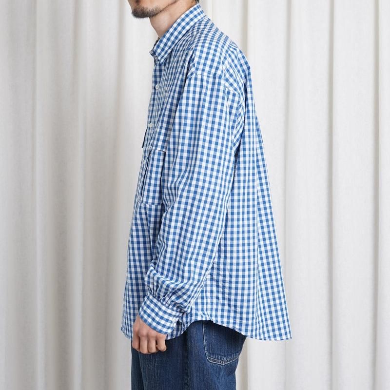 25S/S Porter Classic ݡ饷å  ROLL UP GINGHAM CHECK SHIRT  / FRENCH BLUE