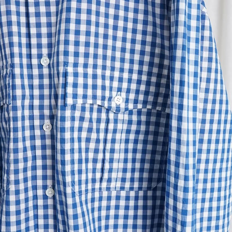 25S/S Porter Classic ݡ饷å  ROLL UP GINGHAM CHECK SHIRT  / FRENCH BLUE