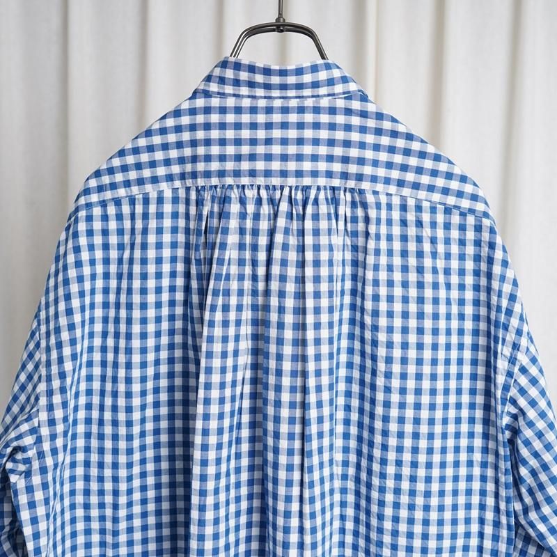 25S/S Porter Classic ݡ饷å  ROLL UP GINGHAM CHECK SHIRT  / FRENCH BLUE