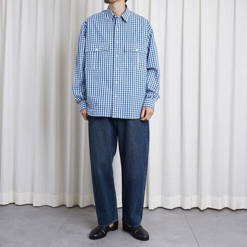 25S/S Porter Classic ݡ饷å  ROLL UP GINGHAM CHECK SHIRT  / FRENCH BLUE