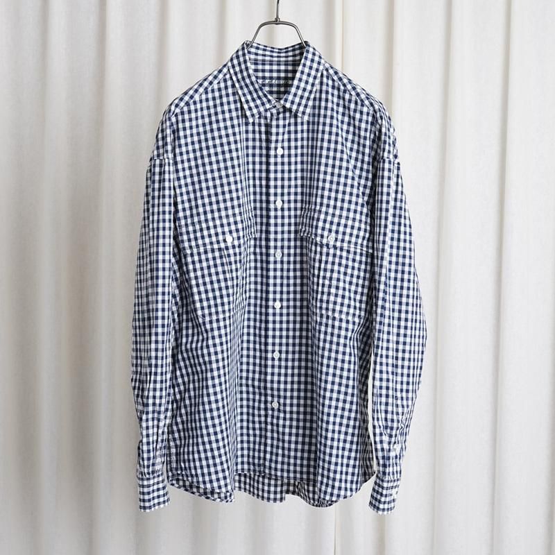 【25S/S】 【Porter Classic ポータークラシック】 ROLL UP GINGHAM CHECK SHIRT / NAVY