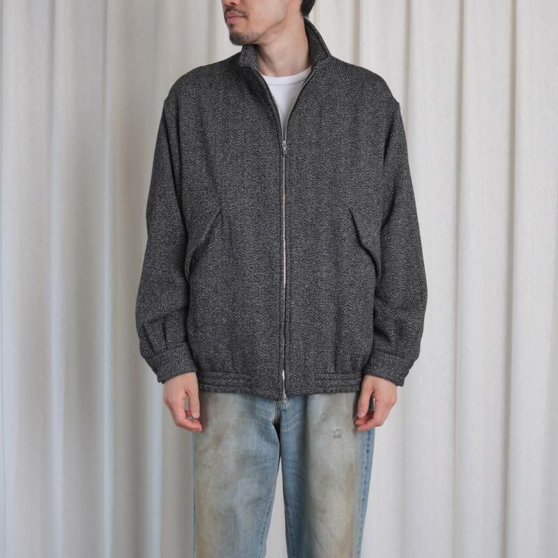 25A/WۡULTERIOR ƥꥢ WOOL SILK KERSEY ZIP UP JKT / BLACK IVORY