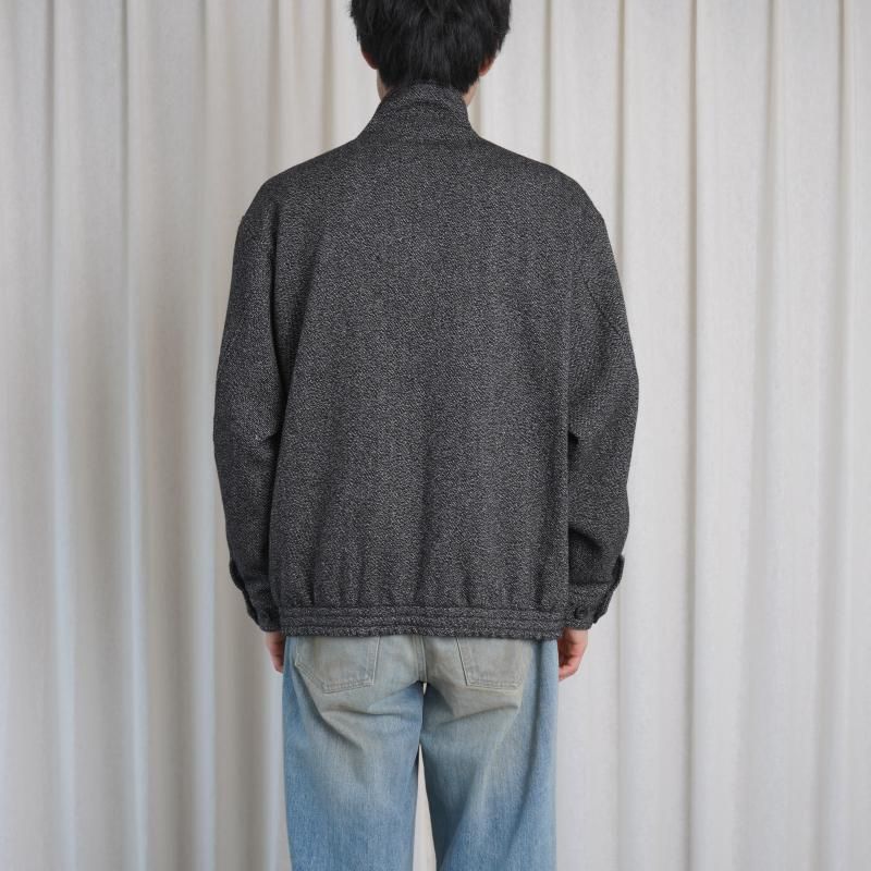 25A/WۡULTERIOR ƥꥢ WOOL SILK KERSEY ZIP UP JKT / BLACK IVORY