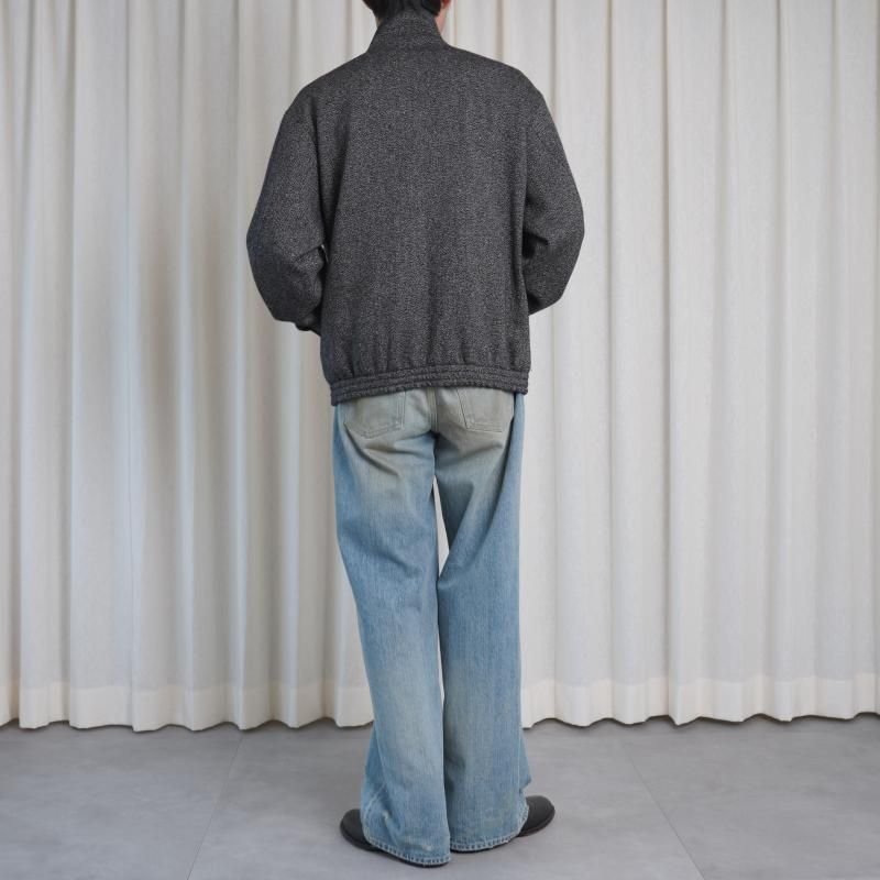 25A/WۡULTERIOR ƥꥢ WOOL SILK KERSEY ZIP UP JKT / BLACK IVORY