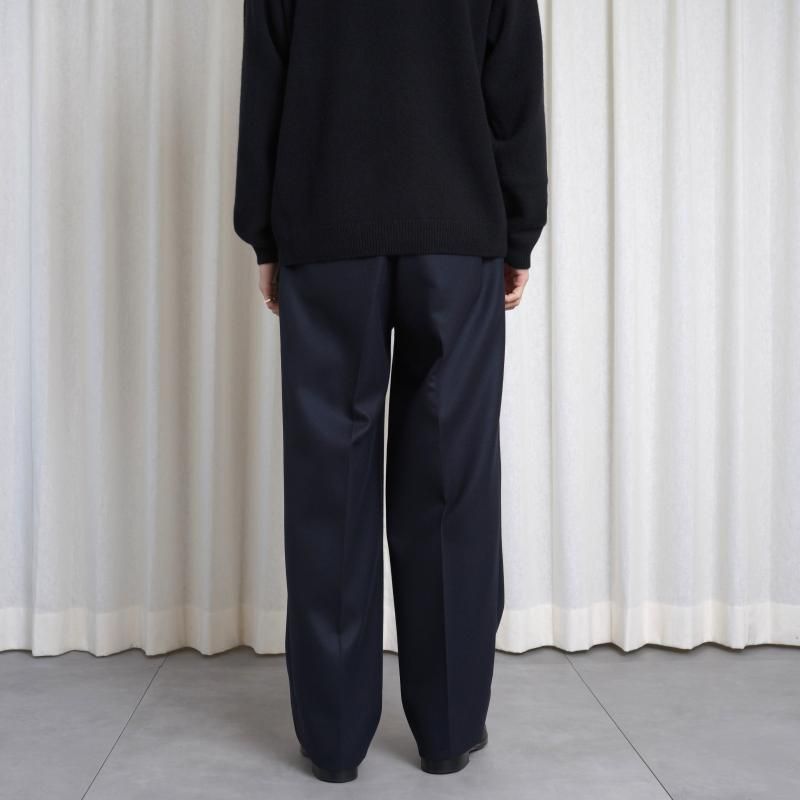  ��ULTERIOR  ����ƥꥢ�� SUPER FINE LIGHT MELTON TUCKED TROUSERS / DEEP NAVY