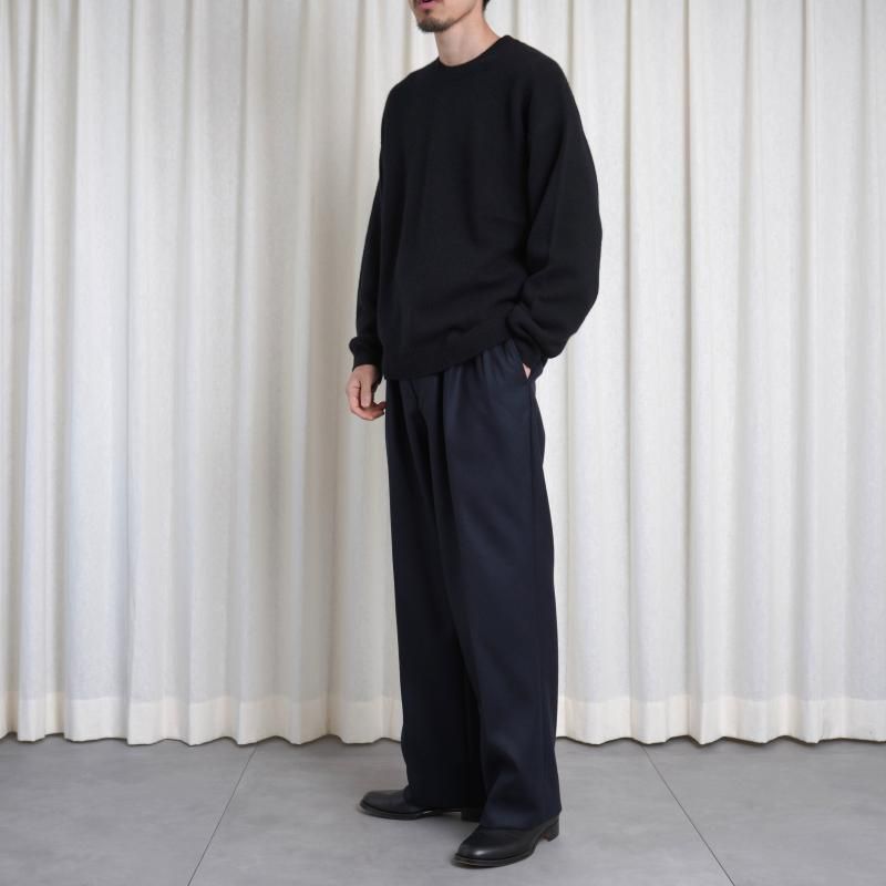  ��ULTERIOR  ����ƥꥢ�� SUPER FINE LIGHT MELTON TUCKED TROUSERS / DEEP NAVY