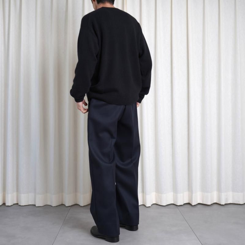  ��ULTERIOR  ����ƥꥢ�� SUPER FINE LIGHT MELTON TUCKED TROUSERS / DEEP NAVY