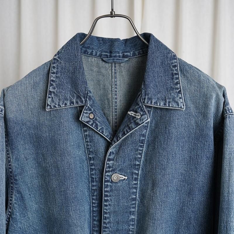 ULTERIOR アルテリア】 FADED LIGHT DENIM COVERALL / FADED BLUE