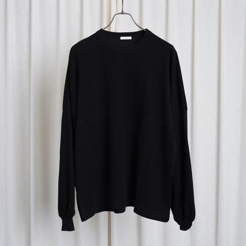 【25A/W】 【ULTERIOR アルテリア】 C/CASH HONEYCOMB FOOTBALL TEE / BLACK