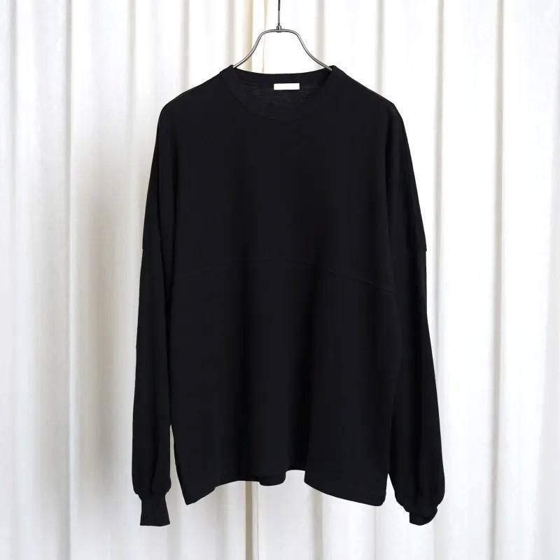 25A/W ULTERIOR ƥꥢ C/CASH HONEYCOMB FOOTBALL TEE / BLACK