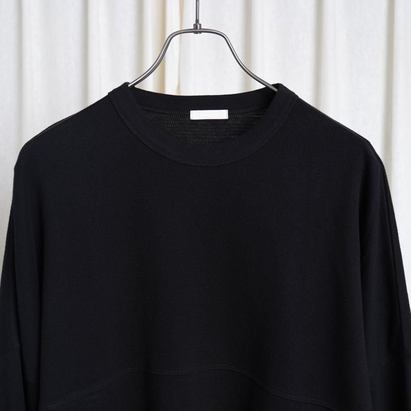 25A/W ULTERIOR ƥꥢ C/CASH HONEYCOMB FOOTBALL TEE / BLACK