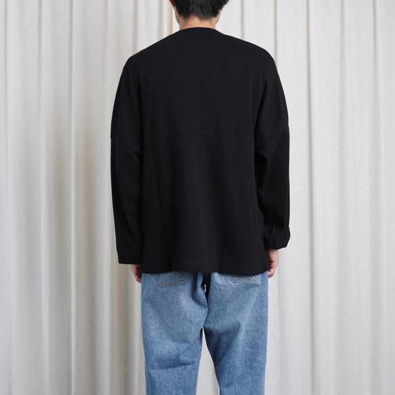 25A/W ULTERIOR ƥꥢ C/CASH HONEYCOMB FOOTBALL TEE / BLACK