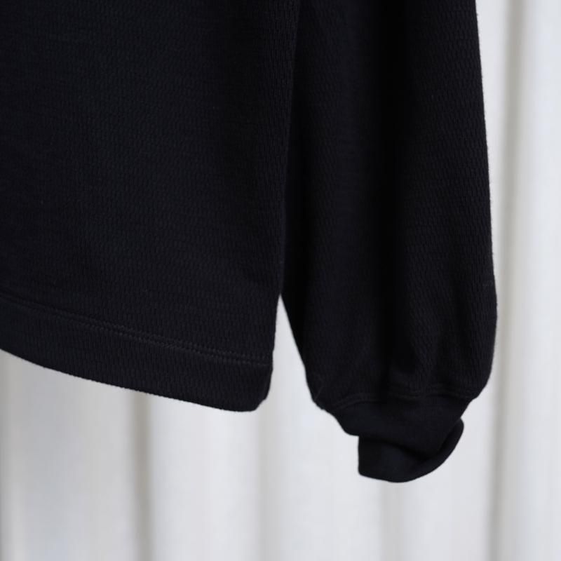 25A/W ULTERIOR ƥꥢ C/CASH HONEYCOMB FOOTBALL TEE / BLACK