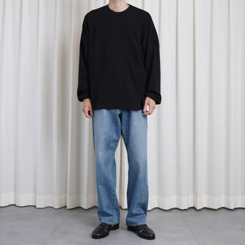 25A/W ULTERIOR ƥꥢ C/CASH HONEYCOMB FOOTBALL TEE / BLACK