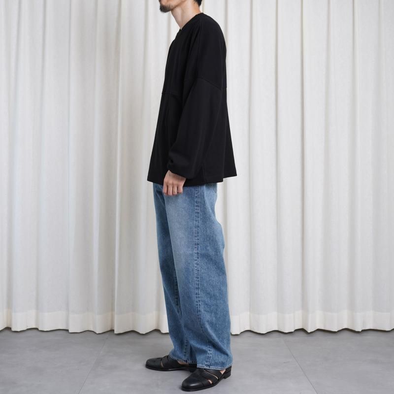 25A/W ULTERIOR ƥꥢ C/CASH HONEYCOMB FOOTBALL TEE / BLACK