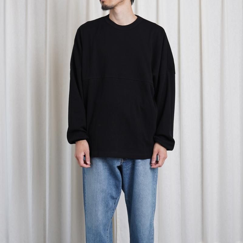25A/W ULTERIOR ƥꥢ C/CASH HONEYCOMB FOOTBALL TEE / BLACK