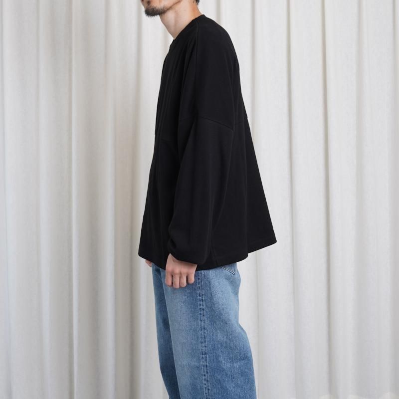 25A/W ULTERIOR ƥꥢ C/CASH HONEYCOMB FOOTBALL TEE / BLACK