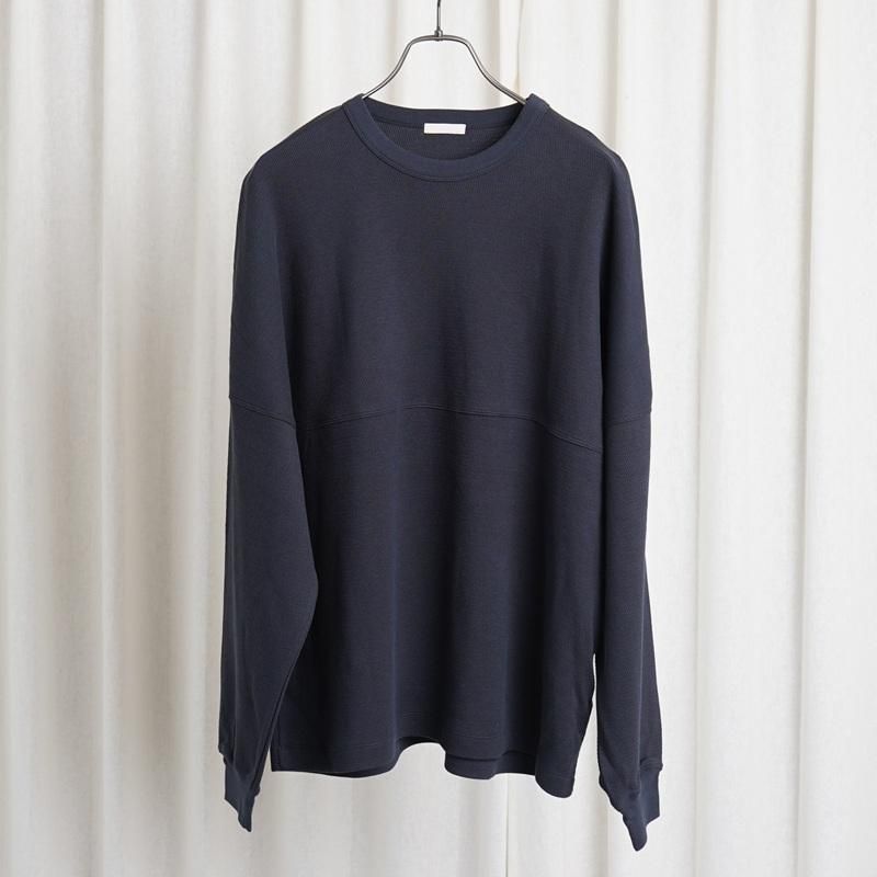 25A/W ULTERIOR ƥꥢ C/CASH HONEYCOMB FOOTBALL TEE / BLUE GREY