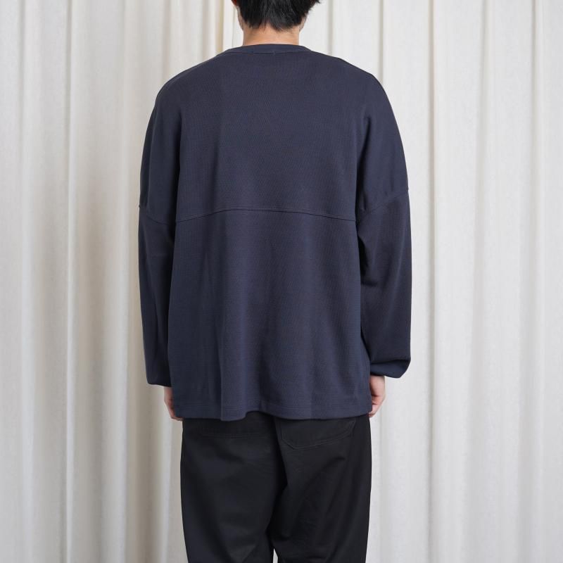 25A/W ULTERIOR ƥꥢ C/CASH HONEYCOMB FOOTBALL TEE / BLUE GREY