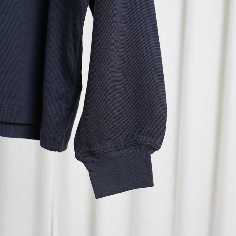 25A/W ULTERIOR ƥꥢ C/CASH HONEYCOMB FOOTBALL TEE / BLUE GREY