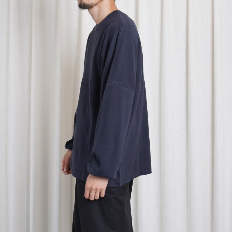 25A/W ULTERIOR ƥꥢ C/CASH HONEYCOMB FOOTBALL TEE / BLUE GREY