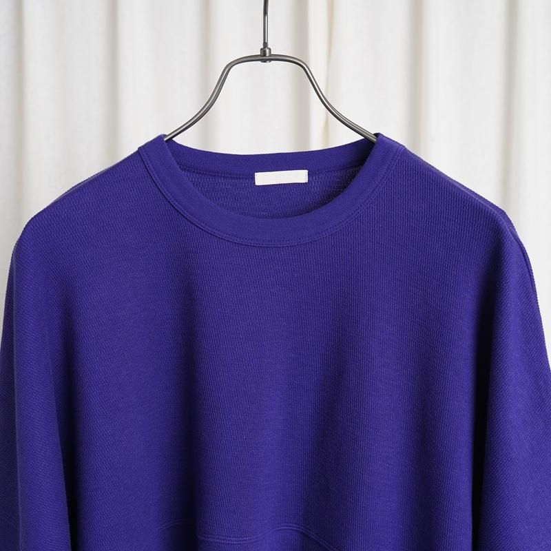 25A/W ULTERIOR ƥꥢ C/CASH HONEYCOMB FOOTBALL TEE / ROYAL PURPLE