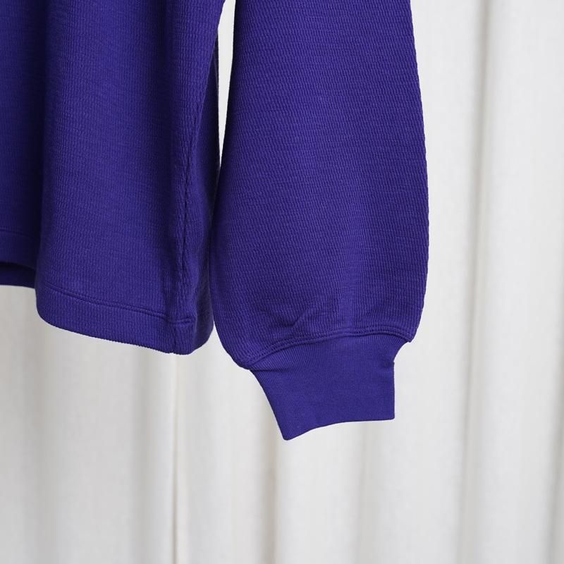 25A/W ULTERIOR ƥꥢ C/CASH HONEYCOMB FOOTBALL TEE / ROYAL PURPLE