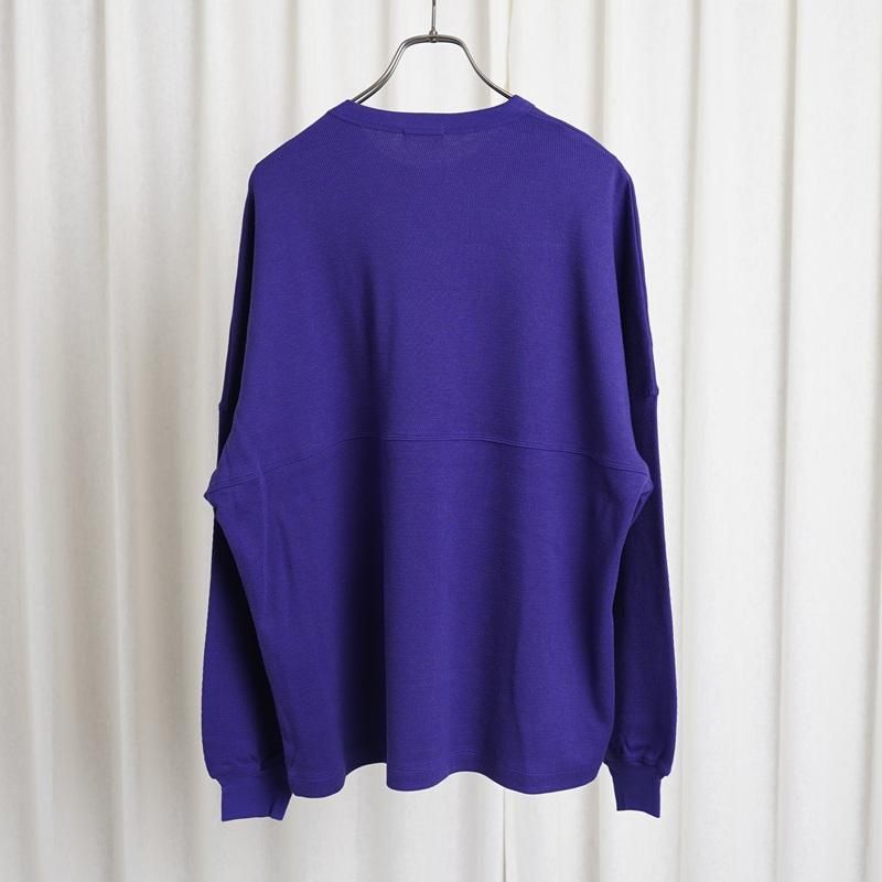 25A/W ULTERIOR ƥꥢ C/CASH HONEYCOMB FOOTBALL TEE / ROYAL PURPLE