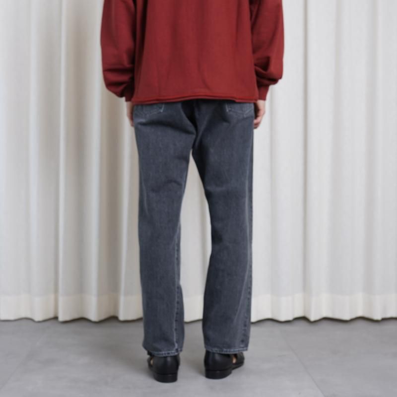 パンツ ULTERIOR WASHED SELVEDGE BLACK DENIM 4 ULTERIOR WASHED SELVEDGE BLACK DENIM 5P PANTS - USED GREY