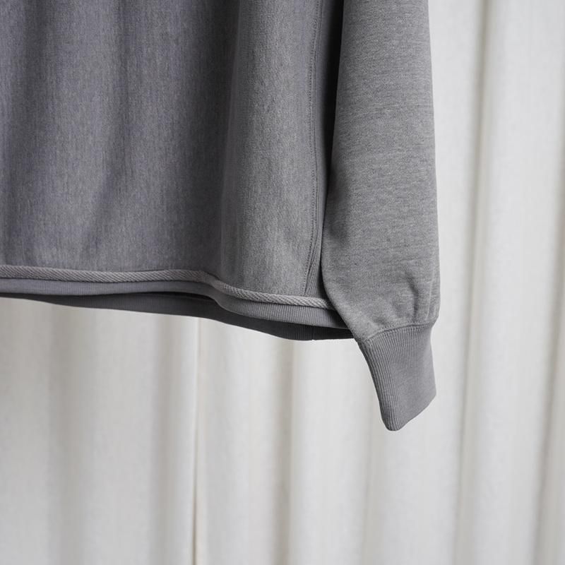 25A/W ULTERIOR ƥꥢ FADED SILKY TERRY RW HALF ZIP P/O / HEATHER ASH