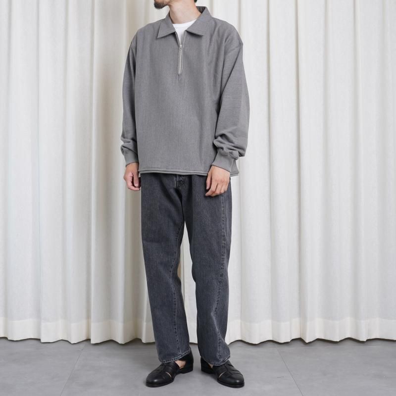 25A/W ULTERIOR ƥꥢ FADED SILKY TERRY RW HALF ZIP P/O / HEATHER ASH