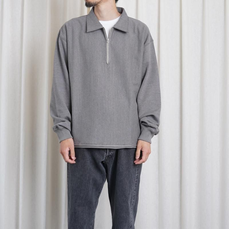 25A/W ULTERIOR ƥꥢ FADED SILKY TERRY RW HALF ZIP P/O / HEATHER ASH