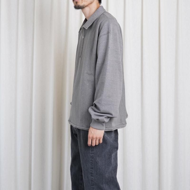 25A/W ULTERIOR ƥꥢ FADED SILKY TERRY RW HALF ZIP P/O / HEATHER ASH