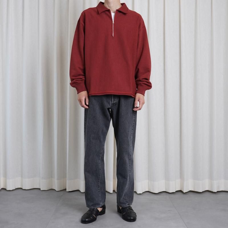 25A/W ULTERIOR ƥꥢ FADED SILKY TERRY RW HALF ZIP P/O / REDWOOD